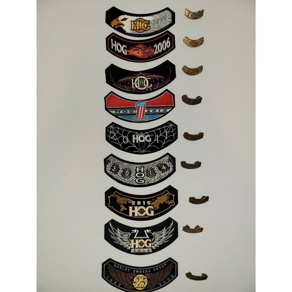 Lot of Matching Harley Davidson Patches Pins